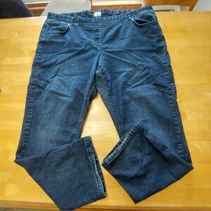 Pennington D/C Dark Wash Denim Jeans Plus Size Pull on with back pockets size 26